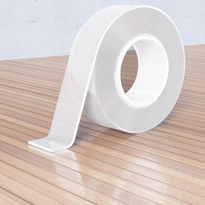 Double Sided Tape Heavy Duty, Nano Tape, Double Sided Mounting Tape, Clear Adhesive Tape for Hanging Picture, Poster, Carpet, Photo Deco, 2 Rolls, 16.5 Feet Per Roll