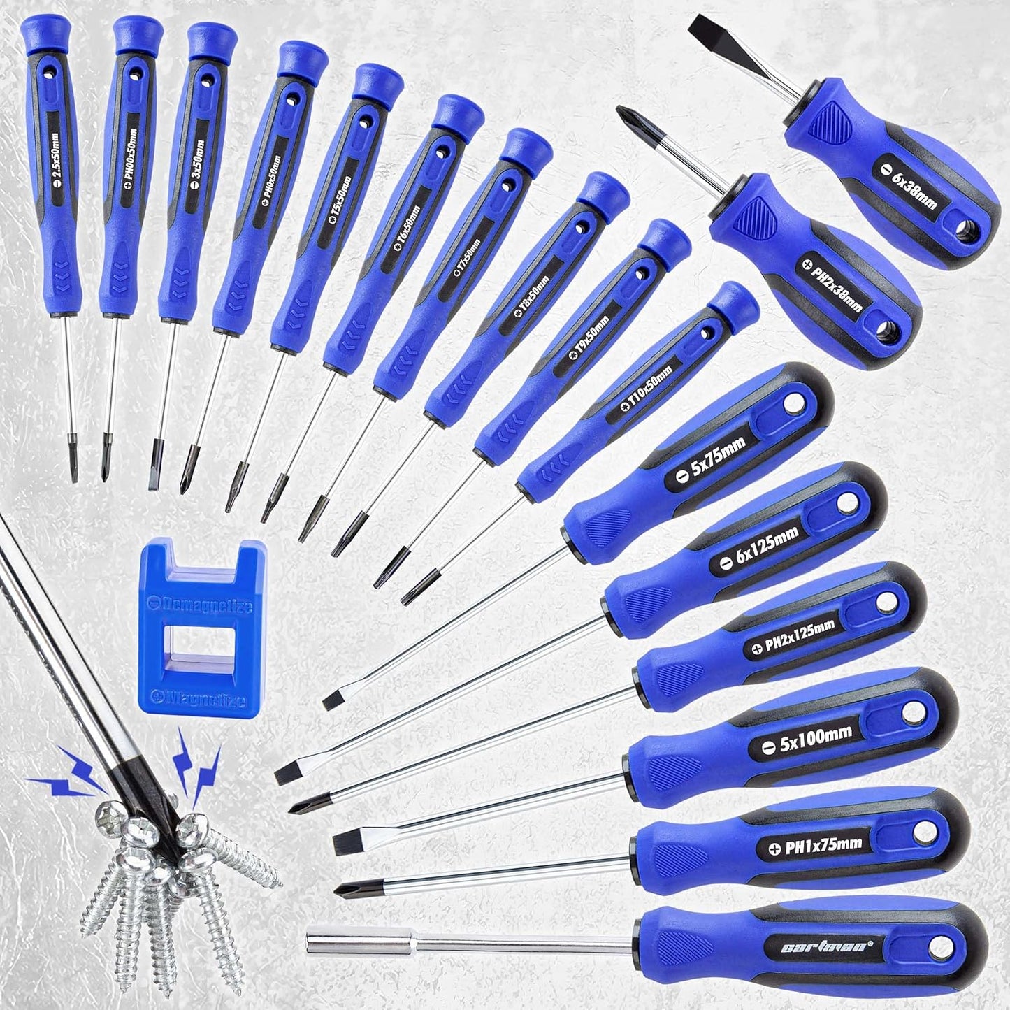 CARTMAN 59-Piece Precision Screwdriver Tool Set Magnetic Repair Storage Box | Precision screwdriver set with magnetizer for home, bicycle, office equipment, car repairs, electronics, and micro screw uses