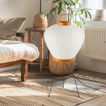 13" Rice Paper Floor Light,Nordic Design Rice Floor Lamp,Round Paper Lantern Bedside Light,Living Room Desk Lamp Bedrooms Paper Desktop Lamp