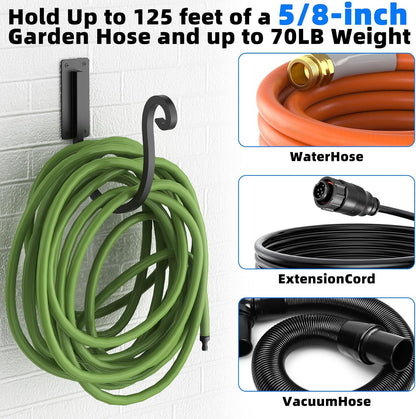 Garden Hose Holder Wall Mount,Heavy-Duty Wall Mount Water Hose Holder for Outside Water Hose Storage,Hose Reel Hooks for Garden(1 Pack)