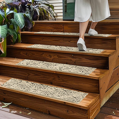 Muddy Mat® Pack of 4 - Soft Chenille Stair Treads Non-Slip Reusable, Super Absorbent Stair Treads for Wooden Steps, Tile & Marble Floor, Easy to Install & Machine Washable - Brown 30'' x 7''