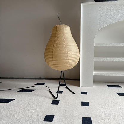 Japanese Pear-Shaped Floor Lamp – Noguchi-Inspired Rice Paper Lantern, Zen-Inspired Modern Design for Living Room, Bedroom, or Office