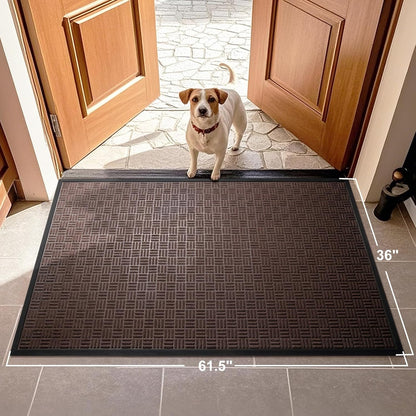 Mibao Front Door Mat, Heavy Duty Durable Welcome Mat for Outdoor Indoor, Dirt Trapper Waterproof Super Absorbent Door Mat for Entryway Outside Patio Porch, 29.5" x 17", Grey