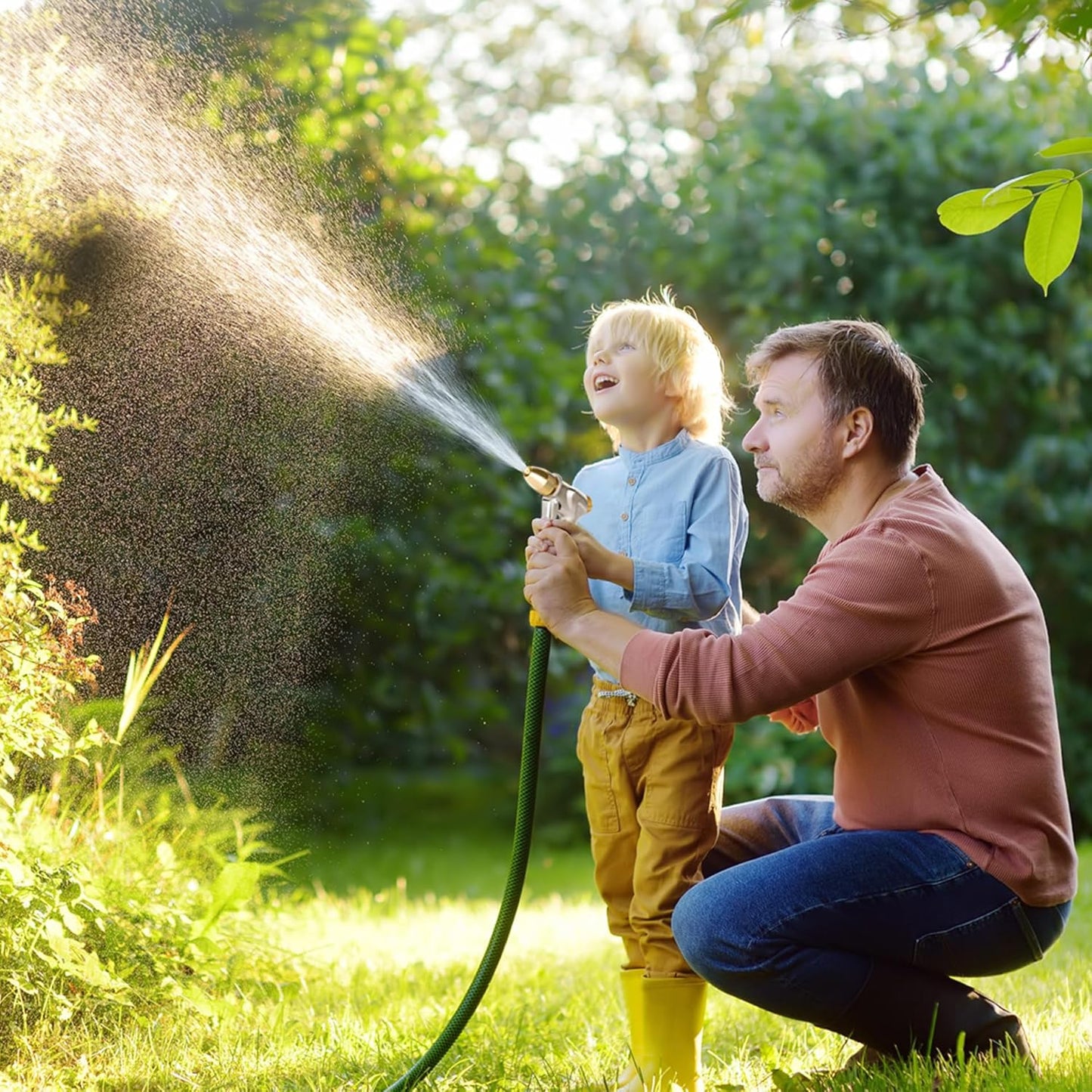 FANHAO Garden Hose Nozzle Heavy Duty Metal Spray Nozzle with Thumb Control, High Pressure Water Nozzle with 8 Adjustable Spray Patterns for Watering Plants, Washing Cars and Showering Pets