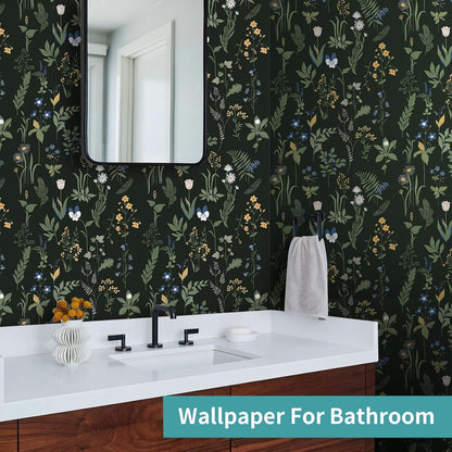 Removable Peel and Stick Wallpaper Boho 17.5 x 118 in Floral for Bedroom Bathroom Easy Peel Off Stick on Wallpaper Contact Paper Renter Friendly Wall Paper