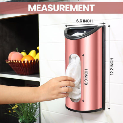 Utopia Kitchen Wall-Mounted Stainless Steel Grocery Bag Holder & Dispenser, Space-Saving Plastic Bag Holder for Kitchen, Pantry or Cabinet, Reusable Plastic Bag Organizer, Silver