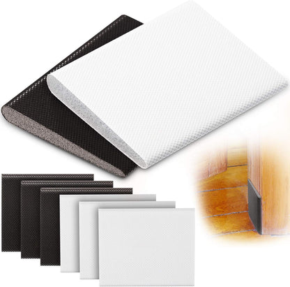 Jetec 6 Peices Self-Adhesive Door Corner Seals, Gap Filler Seal Strip Weather Stripping Draft Stopper Door Frame Seal Corner Foam for Weather Protection Isolation of Noise(Black)