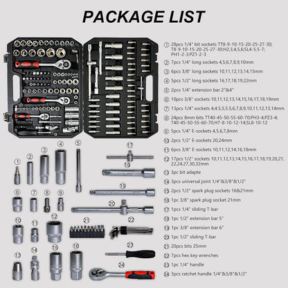 899PCS Tool Set, Household Tool Kit with Rolling Tool Box, Complete Tool Box Set Hand Tool Set with Tool Box, Mechanic Tool Set Rolling Tool Set for Home/Auto Repair Tool Set (Black)