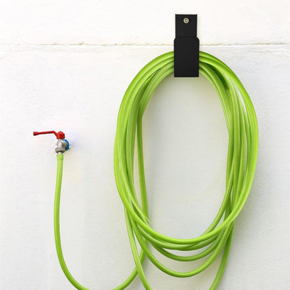 CroBlissful Garden Hose Holder Wall Mount Garden Water Hose Hanger Metal Line Hanger Holds Over 100' Heavy Duty Bracket for Outside Expandable Extension Cords Ropes Holder(White)