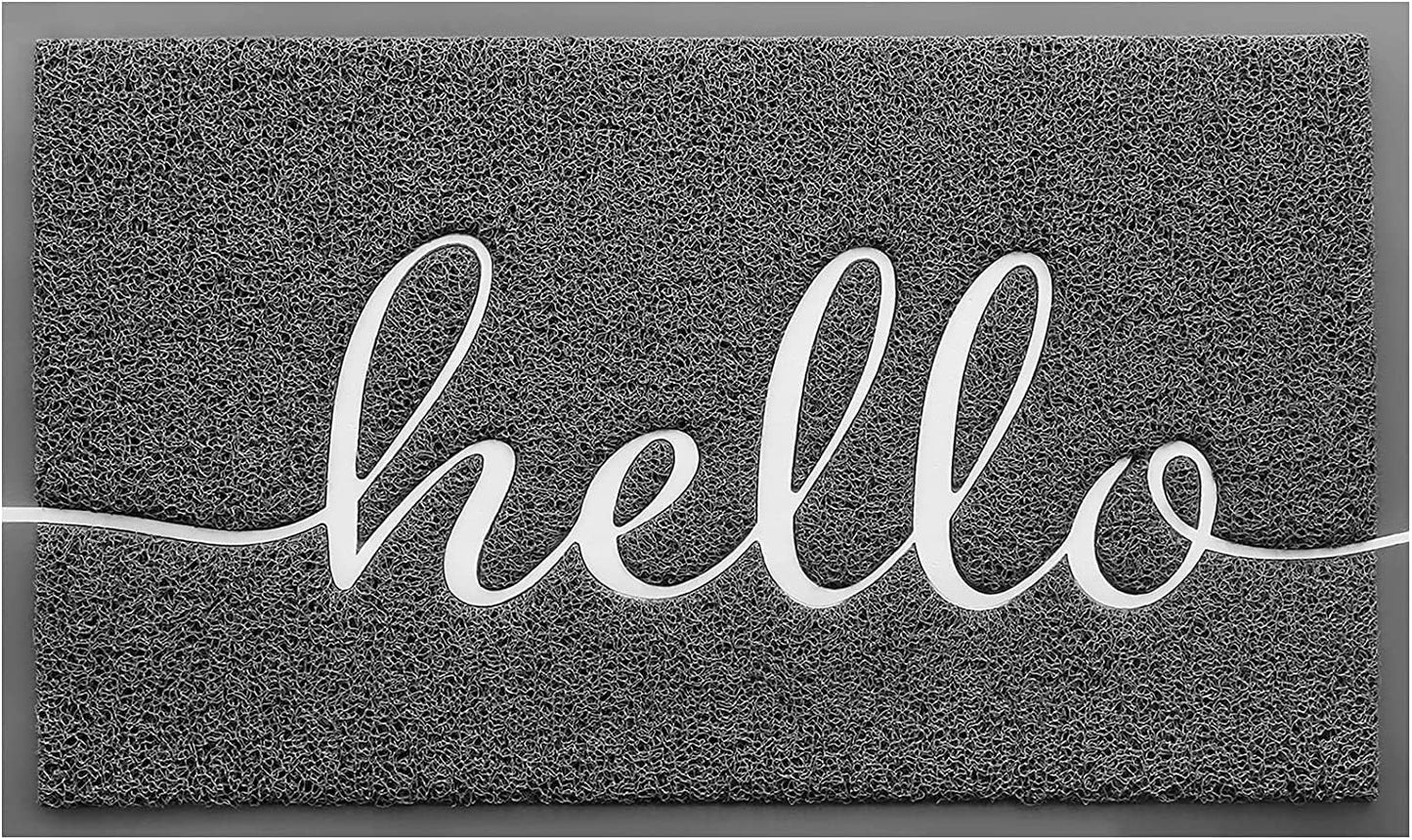 CozyBounty Black Door Mat Welcome Mats Outdoor Indoor Non-Slip Doormat for Entryway Low-Profile Floor Mat for Yard, Garage, High Traffic Areas (30"x17.5", Black)