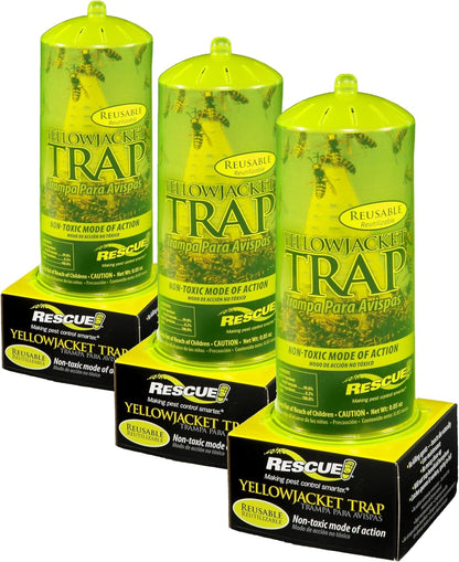 RESCUE! Reusable Yellowjacket Trap - 2 Pack + 2 Ten-Week Refills