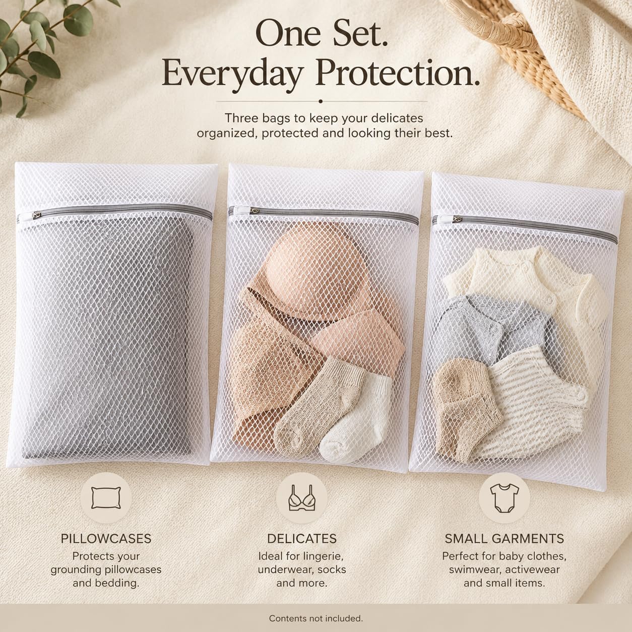 GroundLuxe Mesh Laundry Bags for Delicates, 3 Pack, 12 x 16 Inch