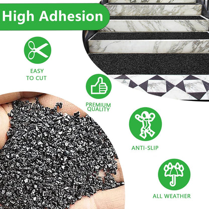 COSIMIXO 4" x 35Ft Heavy Duty Anti Slip Tape,Best 80grit Friction,Grip,Abrasive for Stairs Outdoor/Indoor Waterproof Grip Tape Safety Non Skid Tread Staircases Anti-Slip Traction Tape Black