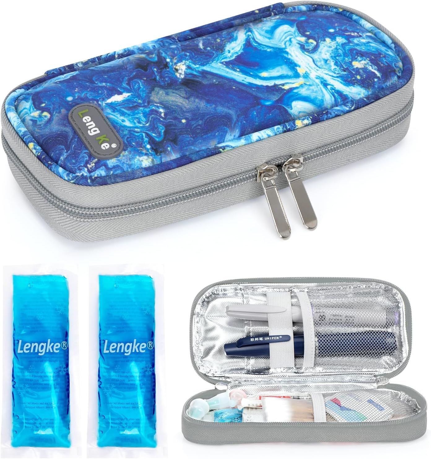 YOUSHARES Insulin Cooler Travel Case with Temperature Display - Refrigerated Medicine Cooling Bag with 2 TSA Approved Ice Pack, Medication Pen Diabetic Supplies Organizer for Trip and Daily