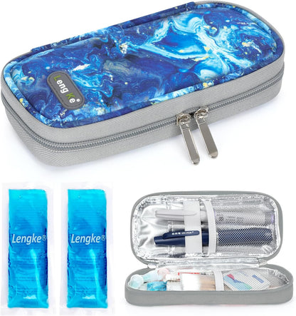 YOUSHARES Insulin Cooler Travel Case with Temperature Display - Refrigerated Medicine Cooling Bag with 2 TSA Approved Ice Pack, Medication Pen Diabetic Supplies Organizer for Trip and Daily