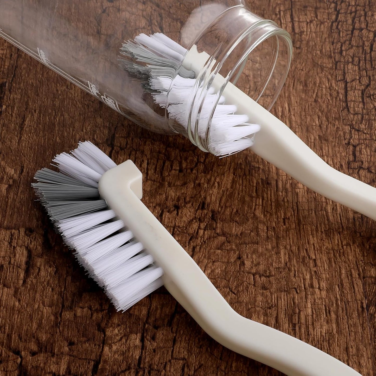 2 Pieces Scrub Brushes for Cleaning, Kitchen Scrub Brush Dish Brush Right Angle Cleaning Brush with Stiff Bristle for Sink Household Dish Pot Pan Dishwasher Edge Corners Cleaning