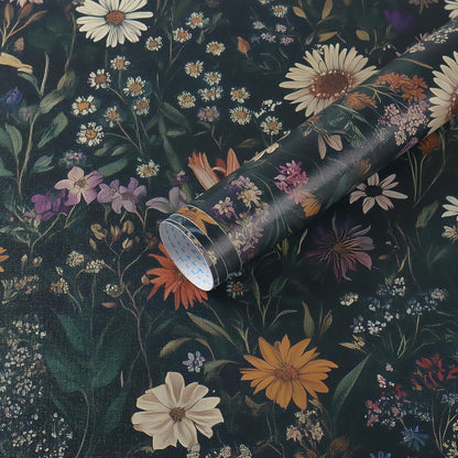 Safiyya Peel and Stick Wallpaper Vintage Floral Contact Paper 17.3" x 78.7" Wall Paper Renter Friendly Self Adhesive Removable Wallpaper for Bathroom Vinyl