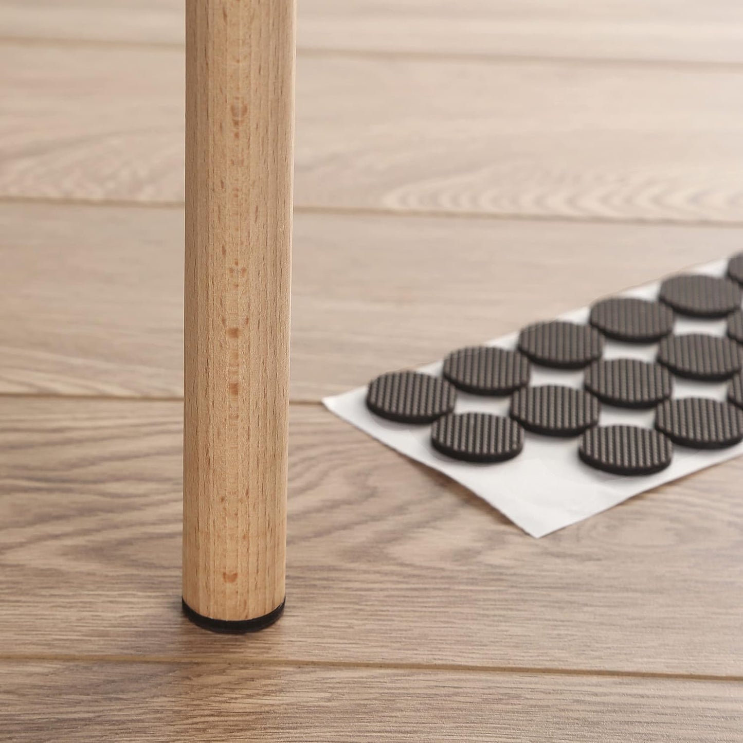 Non Slip Furniture Pads 1/2" x 3" Rubber Strips Self Adhesive Furniture Grippers Chair Leg Pads Rubber Chair Feet Anti Scratches Non Skid Furniture Pad Floor Protectors, 40 Pcs Rectangle