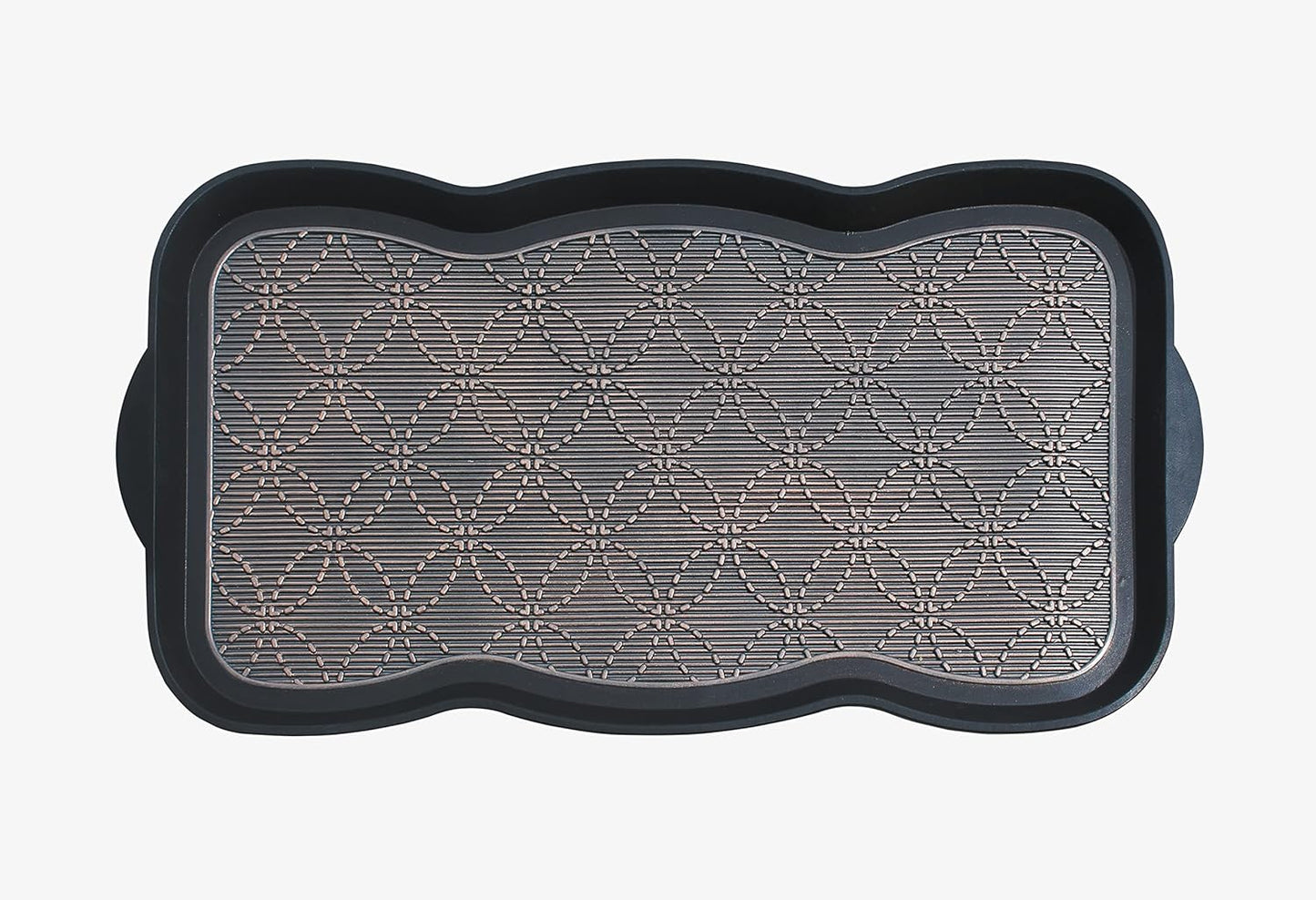 A1HC Heavy Duty Flexible and Durable 100% Rubber Hello Triangle Boot Trays Multi-Purpose for Shoes, Pets, Garden - Mudroom, Entryway, Garage and Scraper Doormat 21.6" X 21.6"
