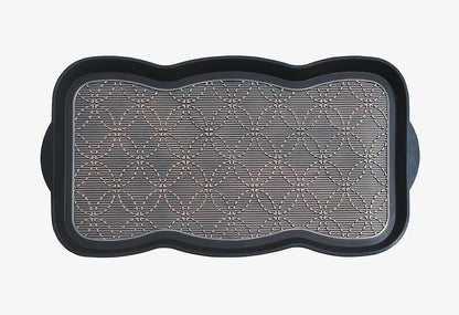 A1HC Heavy Duty Flexible and Durable 100% Rubber Hello Triangle Boot Trays Multi-Purpose for Shoes, Pets, Garden - Mudroom, Entryway, Garage and Scraper Doormat 21.6" X 21.6"