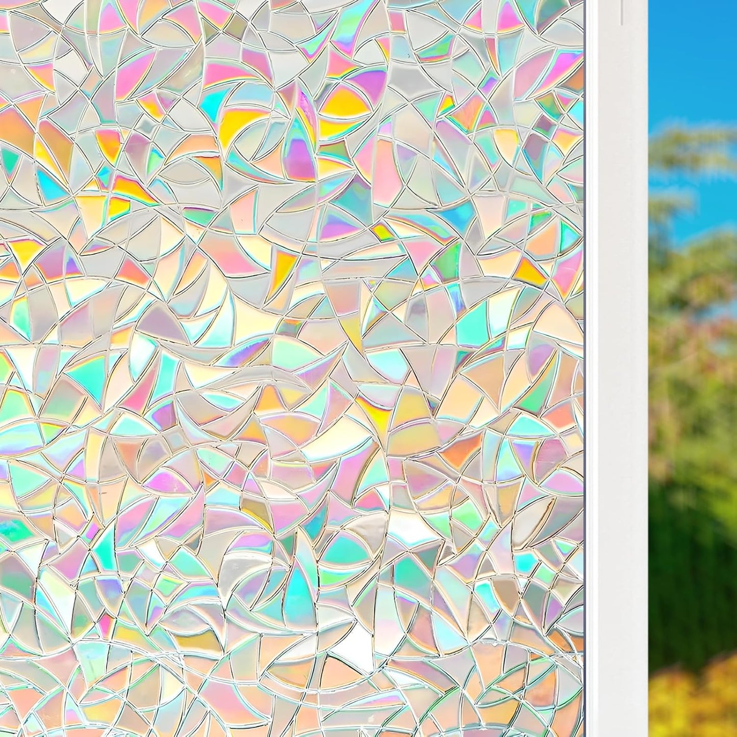 HIDBEA Frosted Window Privacy Film - Non Adhesive Static Cling Glass Stickers Sun UV Blocking Heat Control Door Covering Decals for Home Office, 23.6 x 78.7 Inch
