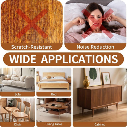 Chair Leg Floor Protectors, 24 Pack Silicone Furniture Pads for Hardwood Floors, Anti-Scratch Furniture Sliders Felt Pads, Noise-Reducing Chair Feet Covers, Table Legs Fit Sizes to(1.3" to 1.97")