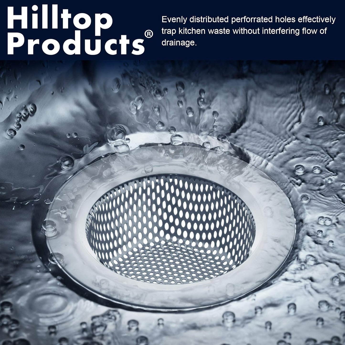 2 Pack - 4.5" Top / 3" Basket - Kitchen Sink Drain Strainer Large Basket Food Catcher. Stainless Steel