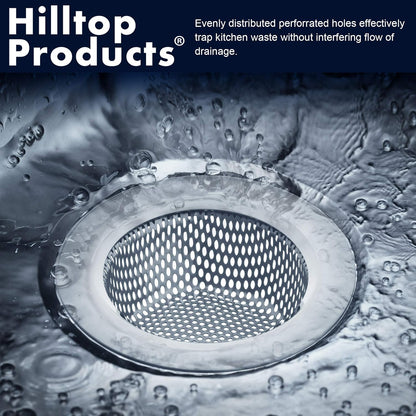 2 Pack - 4.5" Top / 3" Basket - Kitchen Sink Drain Strainer Large Basket Food Catcher. Stainless Steel