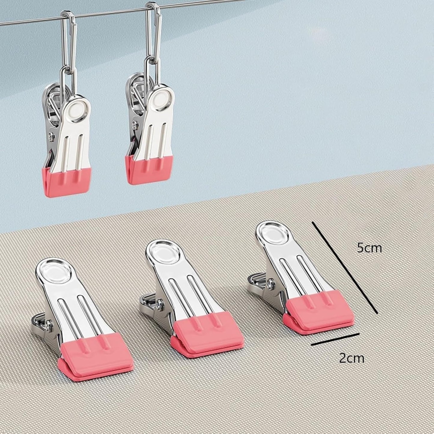 Drying Rack for Sock, Stainless Steel Sock Drying Rack with 23 Clips, Swivel Hook Windproof Hanger for Sock, Laundry, Hat, Scarf, Bras, Towel, Underwear, Pants, Gloves (White)