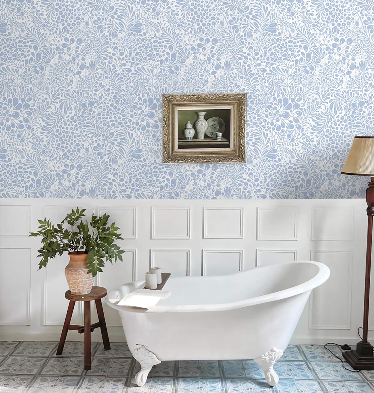 Heroad Peel and Stick Wallpaper Boho Beige Contact Paper Floral Wall Paper Removable Self Adhesive Wallpaper for Cabinet Bedroom Living Room Entryway Walls Bathroom Waterproof Vinyl Roll 17.3''x78.7''