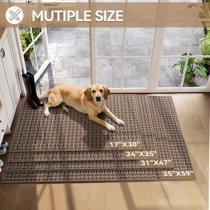 Door Mat 17"x30",Door Mat Indoor Entrance Dirt Resistant and Absorbent Non-Slip Rubber Backing Front Door Mats Washable Low-Profile Indoor Mats for Entryway, Inside Entrance Easy Clean Gray