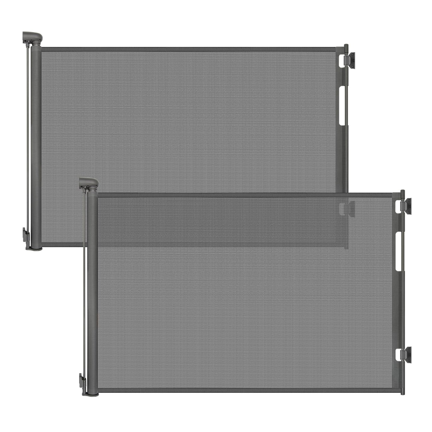 Retractable Baby Gate for Stairs and Doorways, 55" Wide x 33" Tall Mesh Dog Gate for Indoor & Outdoor Use, Safety Gate for Babies and Pets, Child Gates for Hallways, Hardware Mounted, Black
