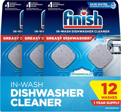 Finish Dishwasher Cleaner Liquid, Deep Cleans Hidden Grease & Limescale, Fights Odors & helps maintain Performance, 1 Year Supply, 8.45oz, (Pack of 8)