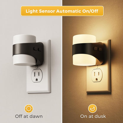 L LOHAS LED Night Light, Bubble Night Lights Plug into Wall,2 Pack 3000K/4000k/5000K Adjustable Color Temperature Night Light,Dimmable Nightlights with Dusk to Dawn Sensor for Rooms Bathroom Hallway