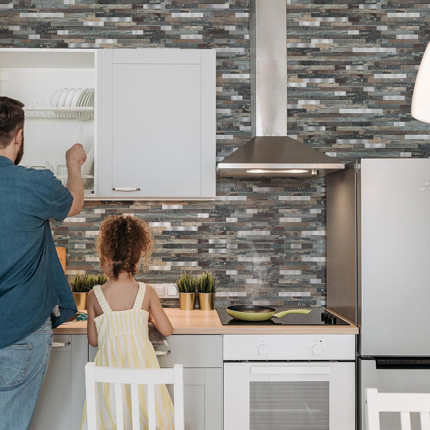 Midcard 10 Sheets Peel and Stick Backsplash PVC Wall Tile,for Kitchen Backsplash
