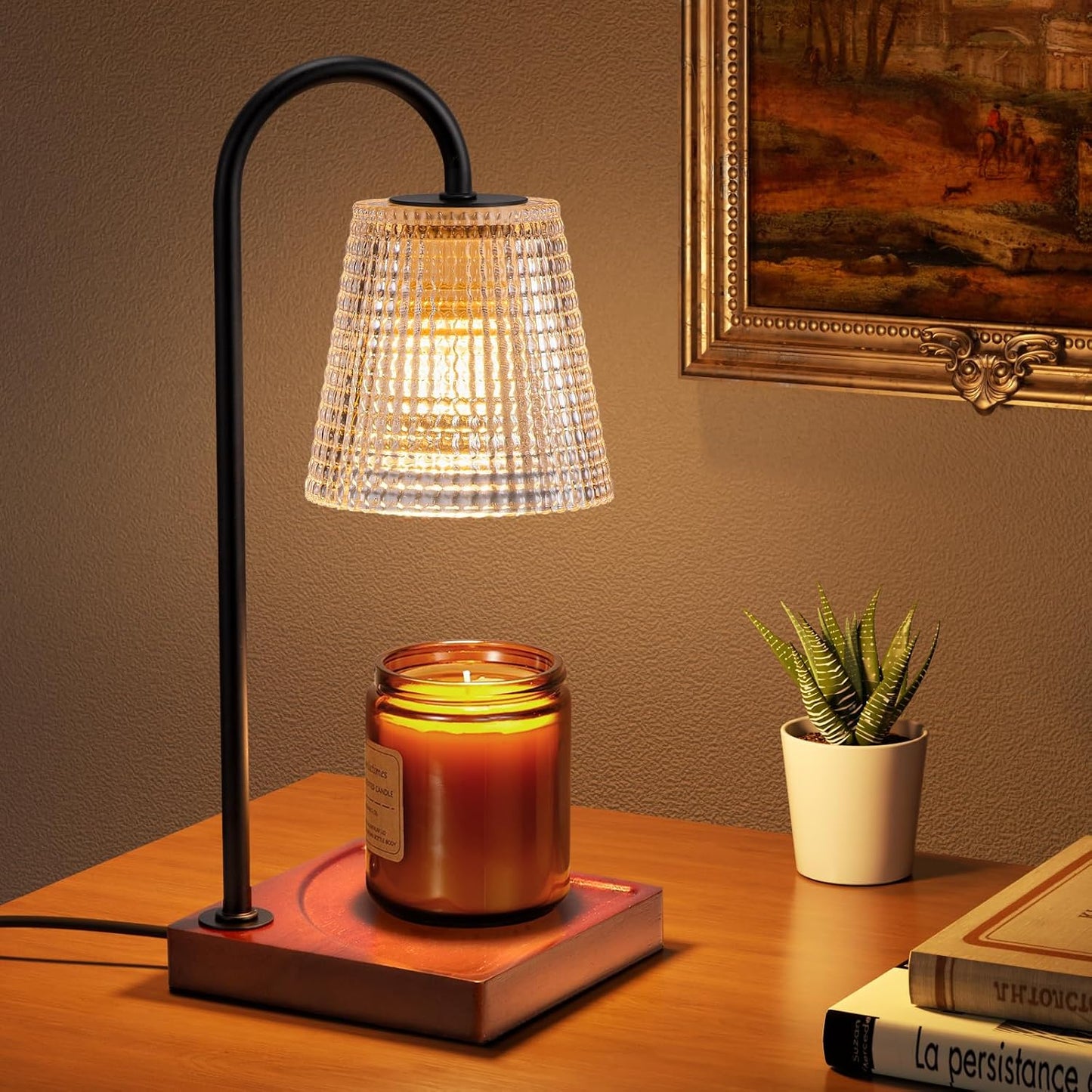 Hong-in Candle Warmer Lamp with Timer-Dimmable Adjustable Height Candle Lamp Warmer, Birthday Gifts for Women Mom Her, Housewarming Office Home Decor,Wax Warmer for Scented Wax Jar Candles