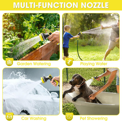 Garden Hose Nozzle,Hose Spray Nozzle with Adjustable 10 Watering Patterns,Slip Resistant High Pressure Water Hose Nozzle Sprayer for Plants & Lawns Watering,Car Washing and Pet Showering