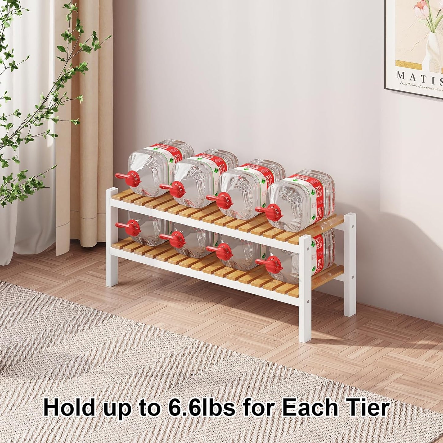 Bamboo Shoe Rack Organizer for Closet and Entryway - Space-Saving Narrow Shoe Stand - Versatile Shoe Holder for Door or Closet Shelf, Garage Bedroom can Freely Stack DIY Small Shoe Racks 3 Tier