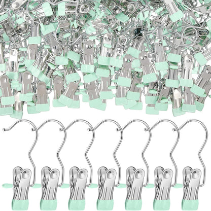 Yinder 150 Pcs Boot Hangers Clips Laundry Hooks Hanging Stainless Steel Clothes Pins Portable Clip Hangers for Closet Travel Socks Pants Handbags Hats Towels (Beige)