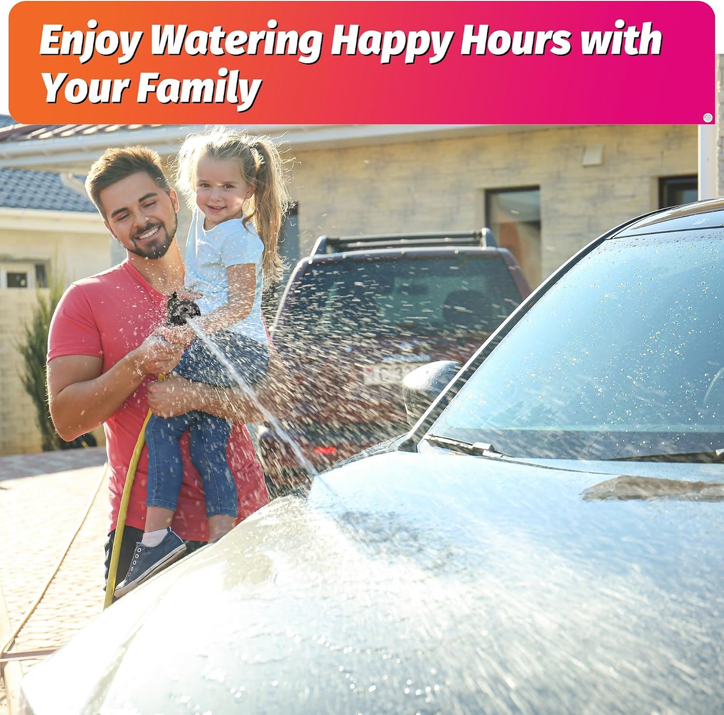 AUTOMAN Garden Nozzle Sprayer, High Pressure Spray Nozzle, 100% Metal Water Hose Nozzle, 7 Patterns Watering Nozzle, Heavy Duty Sprayer Garden Nozzle for Watering Plants & Lawns, Washing Cars & Pets