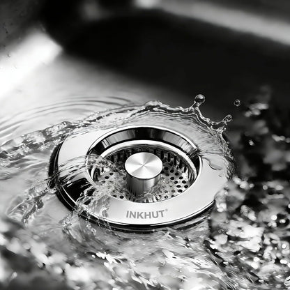 Upgraded 3 in 1 Kitchen Sink Drain Strainer - Stainless Steel Sink Stopper, Anti-Clogging Sink Food Catcher Basket, Fast Drainage Odor Filter Sink Plug for US Standard 3 1/2 inch Drain (Silver-1Pack)
