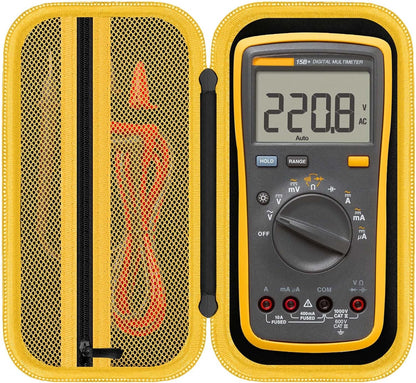 Carrying Case for Fluke 15B+/17B+/Fluke 101/117/115/116/114/113/177/179/233/106/107 Multimeter Testers and Accessories, Multimeter Storage Bag Organizer Box -Black (Case Only)