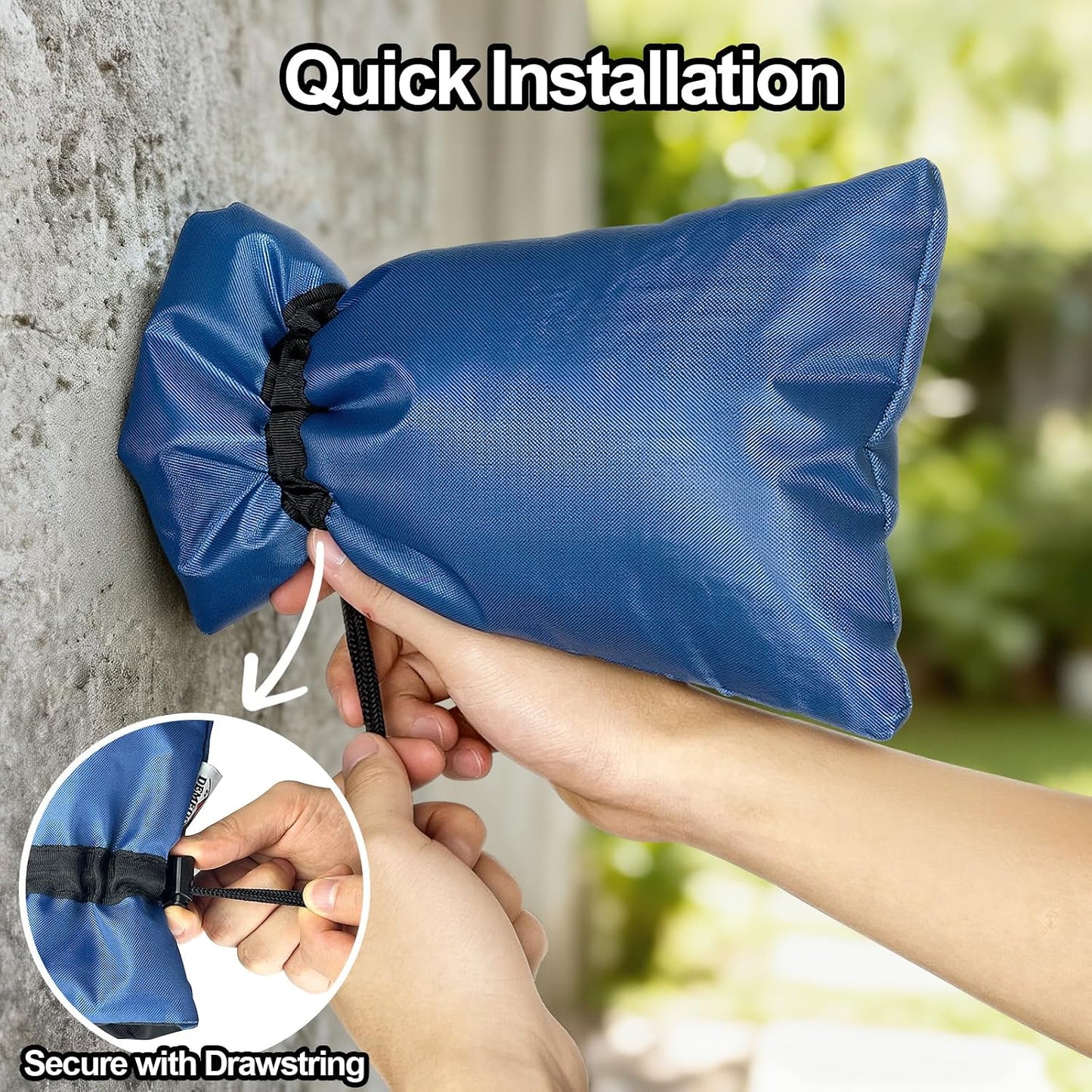 Enlarge Outdoor Faucet Cover for Winter Freeze Protection, 3M Thinsulate, 10”H x 6.3”W Hose Bib Covers for Wall Taps Outside, Waterproof & Frost Free Insulated Spigot Cover, 2 Pcs Faucet Socks - Black