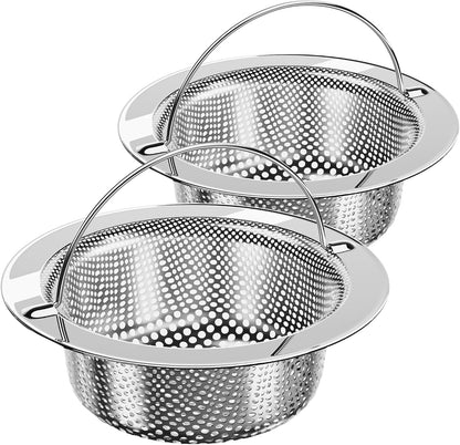 MR.SIGA Kitchen Sink Strainer, Stainless Steel Sink Drain Strainer, Dishwasher Safe, 2 Pack