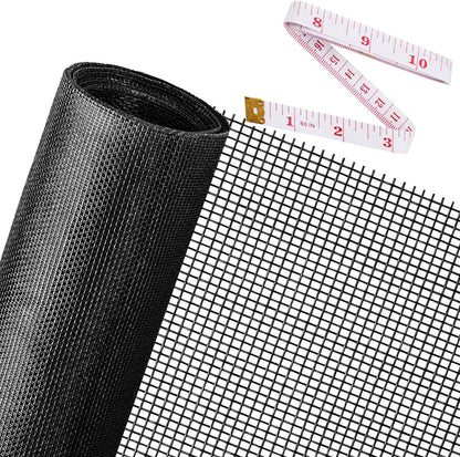 Ouskr Replacement Window Screens Kit, 48X118 Inch Durable Window Screen Mesh for Patio Porch Door Windows, DIY Adjustable Fiberglass Screen Repair Kit with Rolling Tool Hook Ruler Cutter Spline