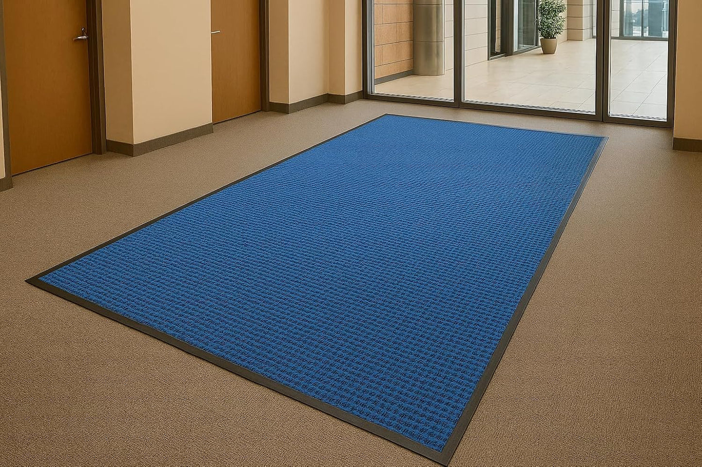 Guardian WaterGuard Indoor/Outdoor Wiper Scraper Floor Mat, Rubber/Nylon, 3'x4', Grey