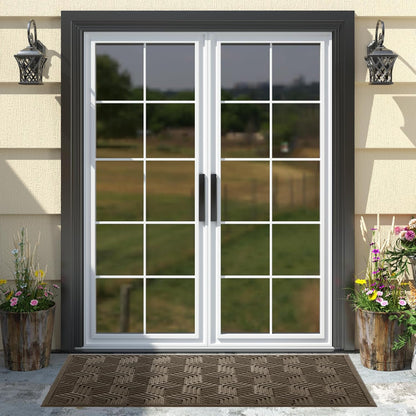 Yimobra Front Door Mat, All-Season Waterproof Outdoor Mat for Entrance with Drainage Holes, Heavy Duty Non-Slip Doormat for Garage Patio Entryway Indoor, 29.5x17, Red