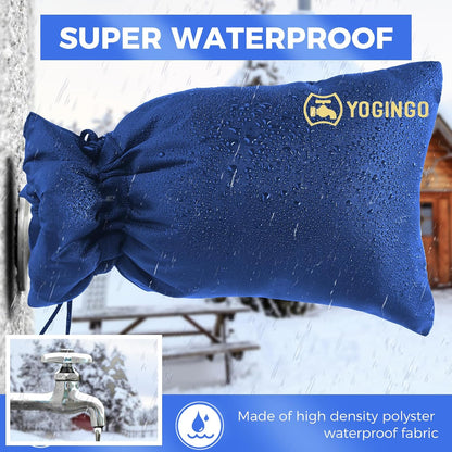 Outdoor Faucet Covers for Winter Freeze Protection, 4 Pack 5.9" x 8.3" Blue Hose Bib Covers for Winter, Water Spigot Covers Winter Insulated, Insulation Cover Socks Faucet Freeze Protector