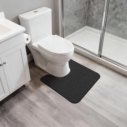 Bath Mat,Ultra Thin Bathroom Rugs,Rubber Bath Mats for Bathroom,No Slip Bath Rugs,Quick Dry,Machine Washable,Low Pile,Absorbent,Shower Outside,Sink,Home Decor Accessories.Grey,1'5"x2'3"(17x27Inch)