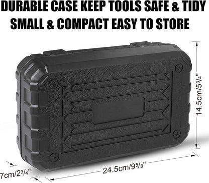 DOWELL Small Homeowner Tool Set 9 Pieces General Household Small Hand Tool Kit with Plastic Tool Box Storage Case